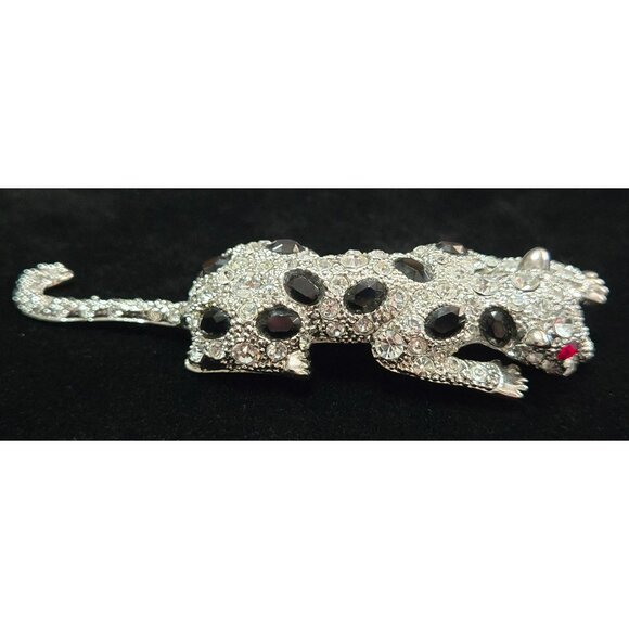 Kenneth Jay Lane (KJL) Vintage Jaguar Panther Leopard Vintage Brooch Tail Wags/M - Picture 5 of 5